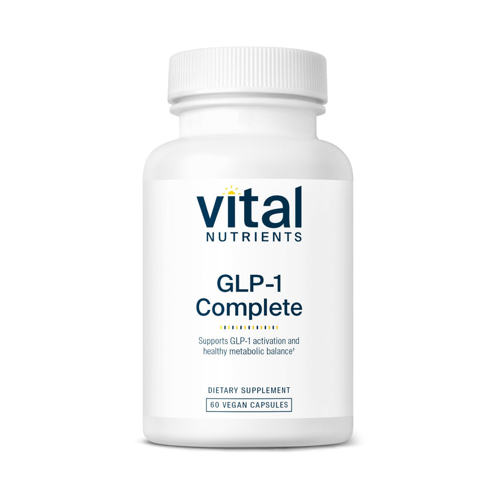 Vital Nutrients GLP-1 Complete bottle front showing clean vegan formula for cravings support