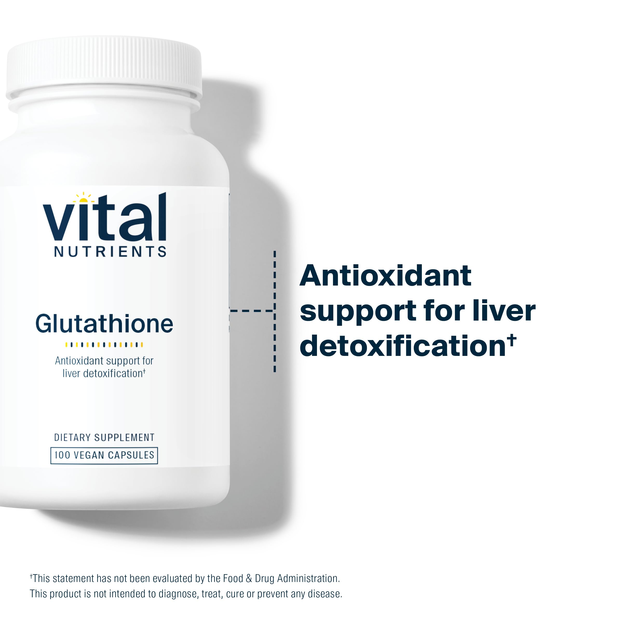 Vital Nutrients Glutathione packaging display conveying trusted practitioner quality