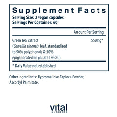 Close-up of Green Tea Extract capsules (550mg)