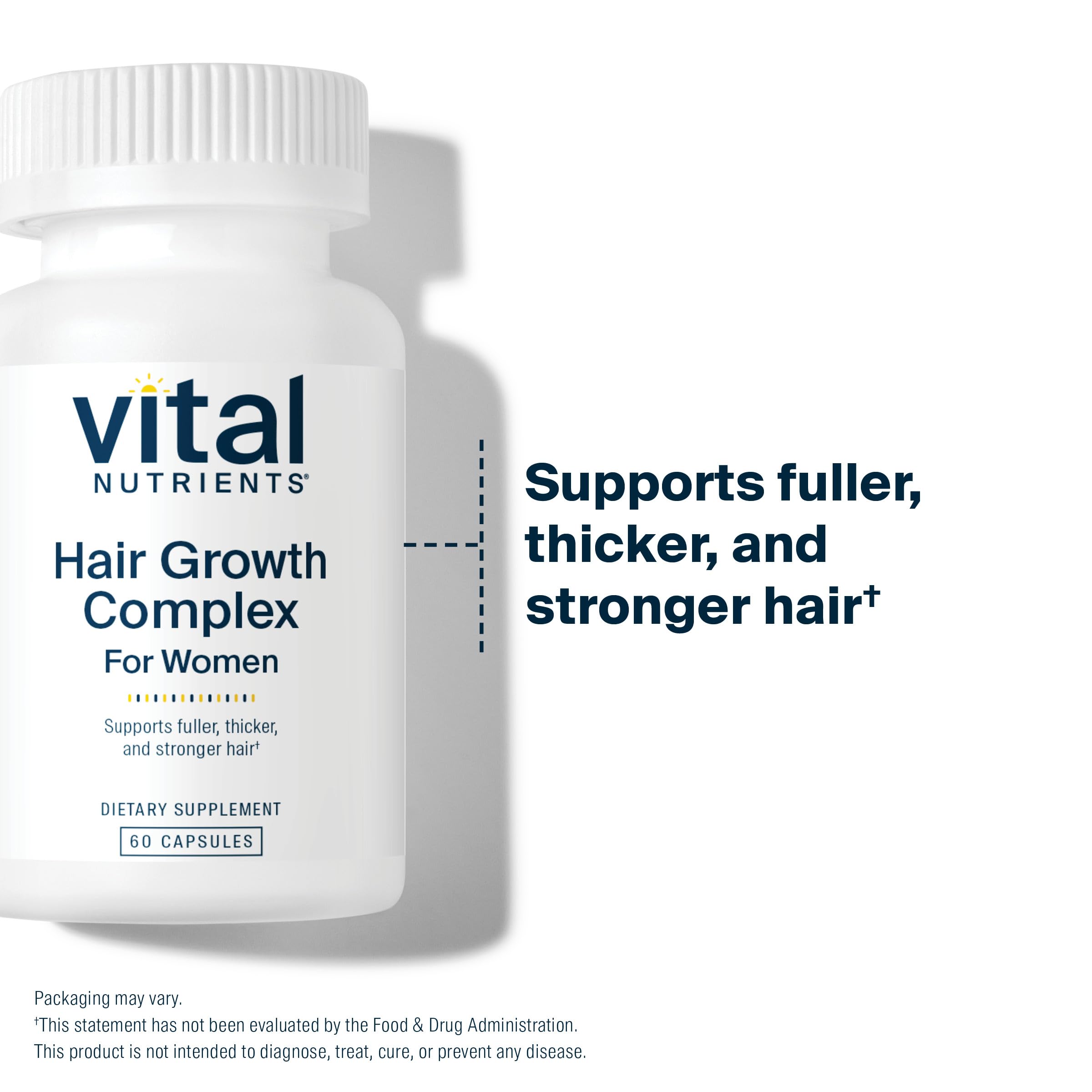 60-count bottle of Vital Nutrients Hair Growth Vitamins Complex for Women