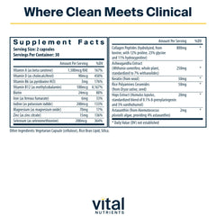 Ingredient list for Vital Nutrients Hair Growth Vitamins Complex for Women