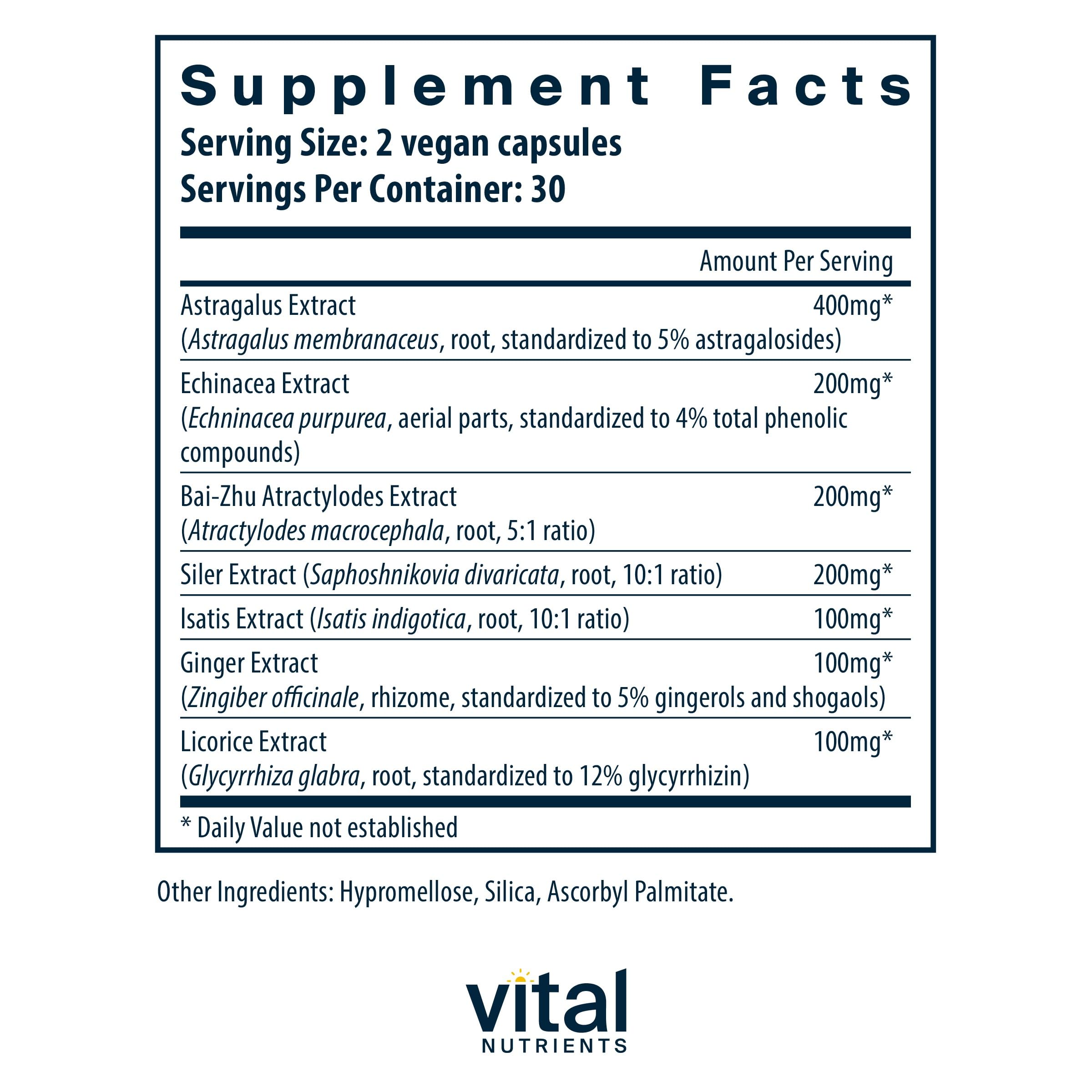 Close-up of Vital Nutrients Immune Support capsules