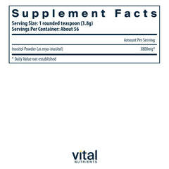 Label showing Myo-Inositol and serving details