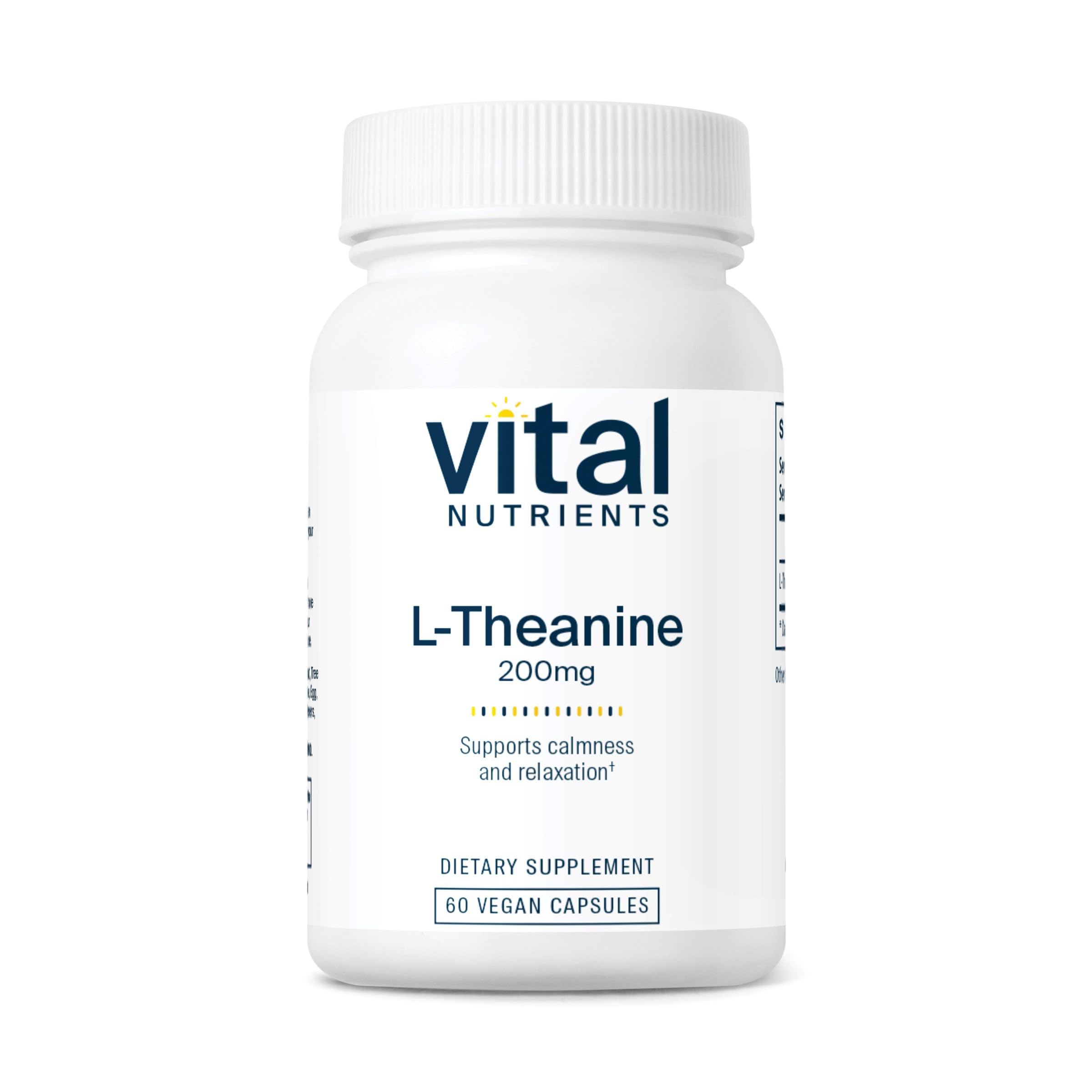 Vital Nutrients L-Theanine 200mg bottle and label