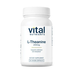 Vital Nutrients L-Theanine 200mg bottle and label