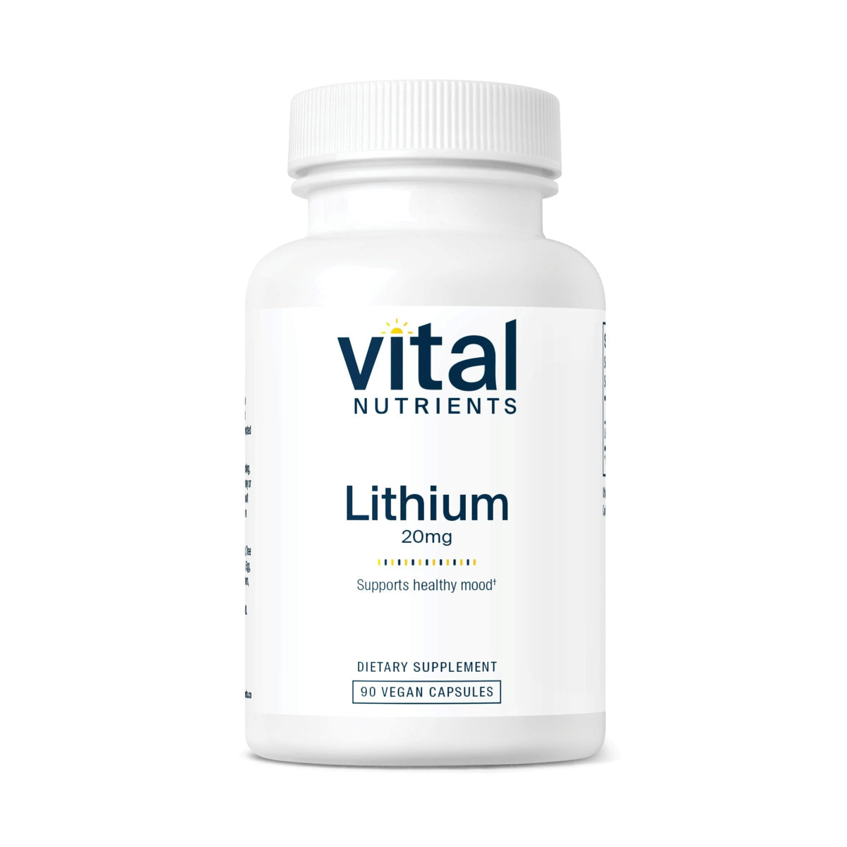 Vital Nutrients Lithium Orotate 20mg bottle with 90 capsules