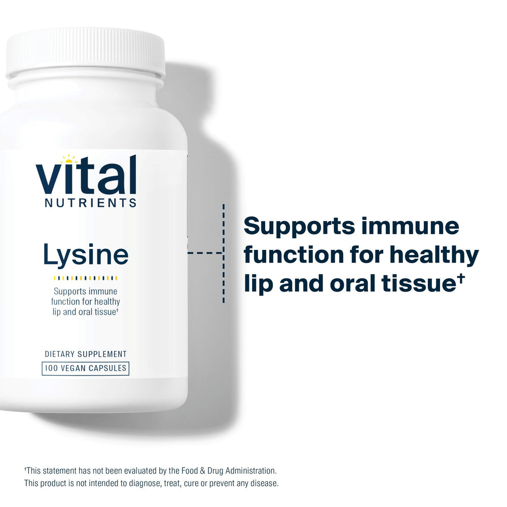 Close-up of Lysine ingredients and allergen information on label