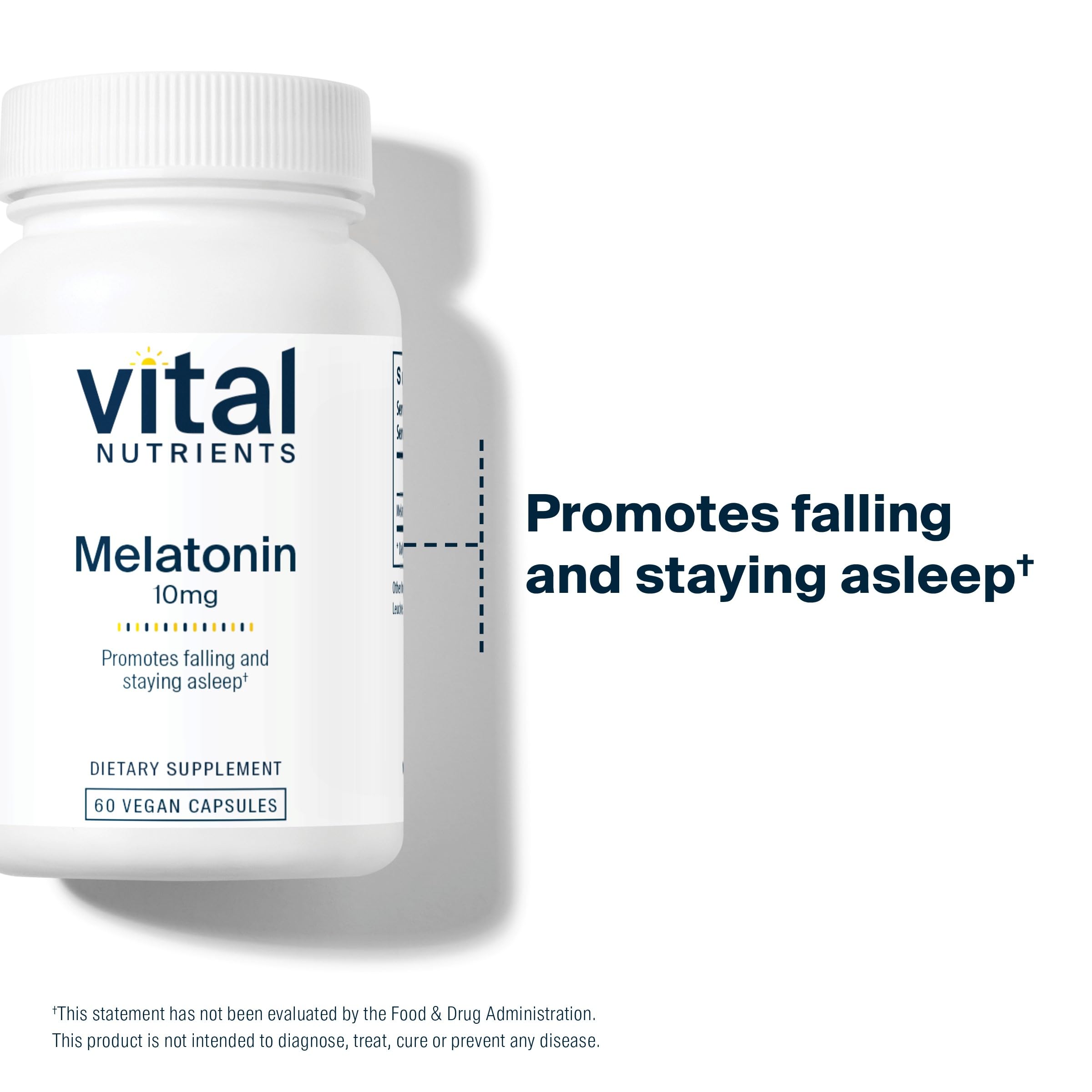 Vital Nutrients melatonin capsules resting near an alarm clock illustrate calm, restorative nights.