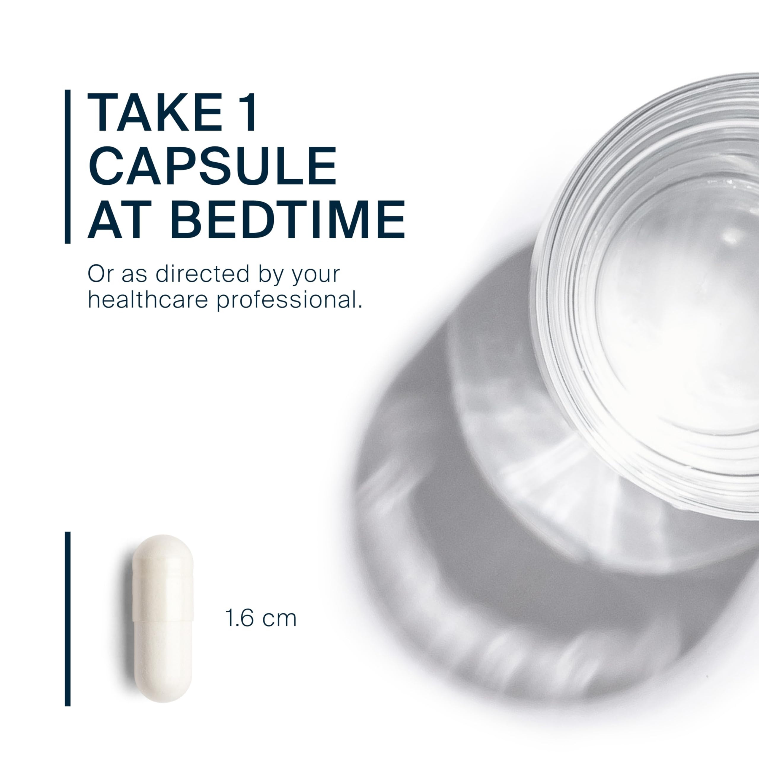 Vital Nutrients Melatonin bottle beside a glass of water suggests easy nightly use.