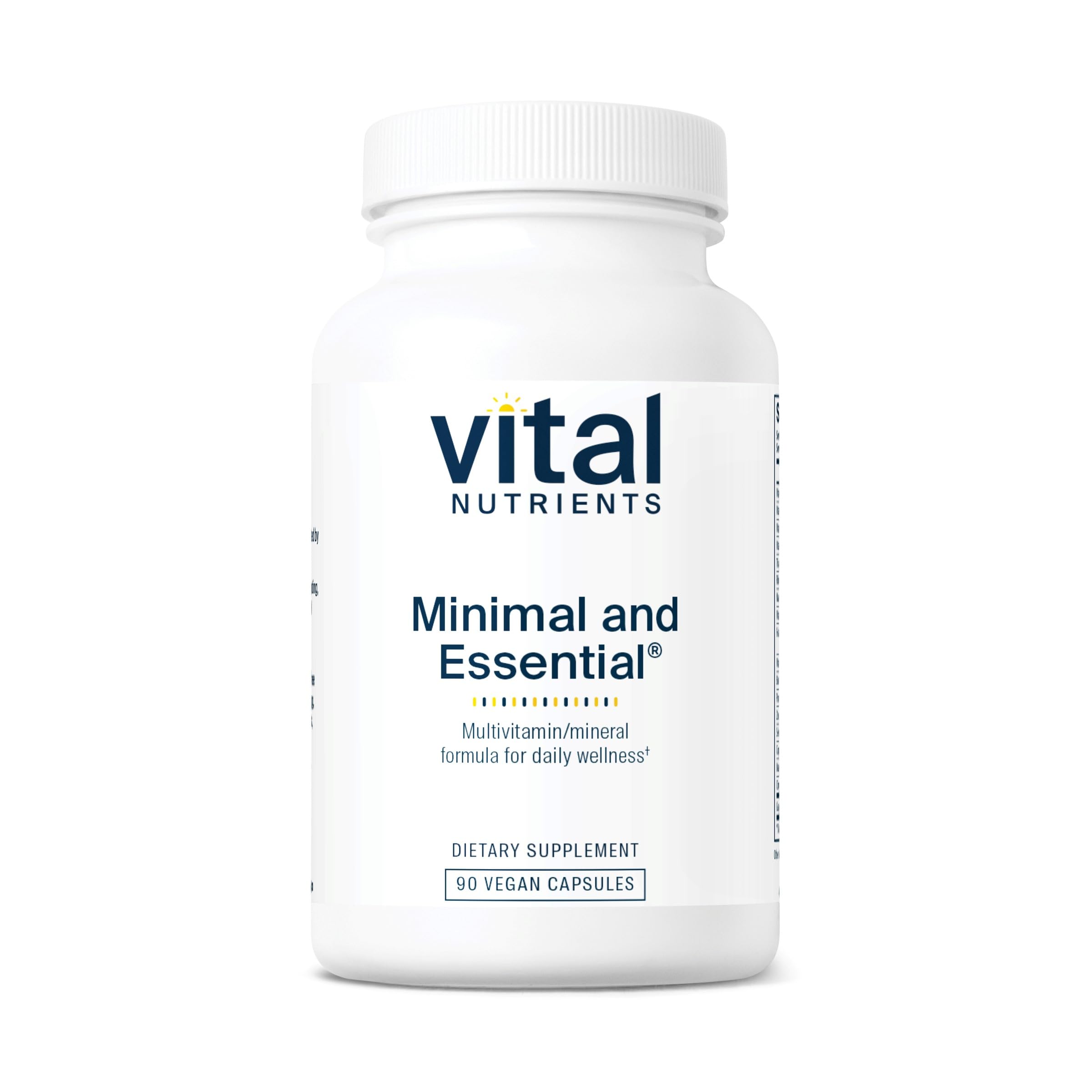 Front view of Vital Nutrients Minimal and Essential Multivitamin bottle