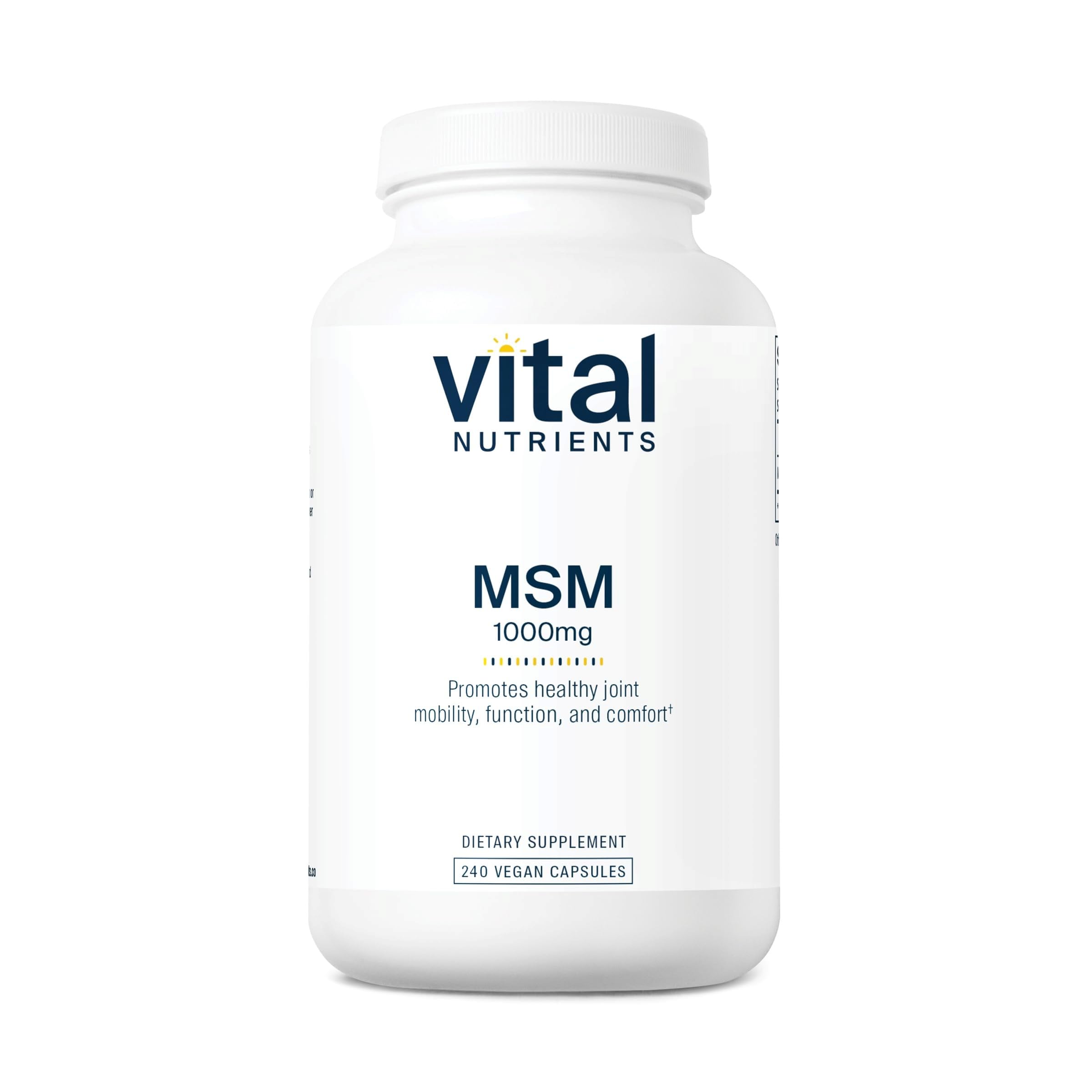 Vital Nutrients MSM 1000 mg 240 capsule bottle packaging