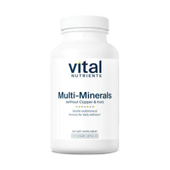 Vital Nutrients Multi-Minerals bottle with citrate and malate minerals, 120 capsules