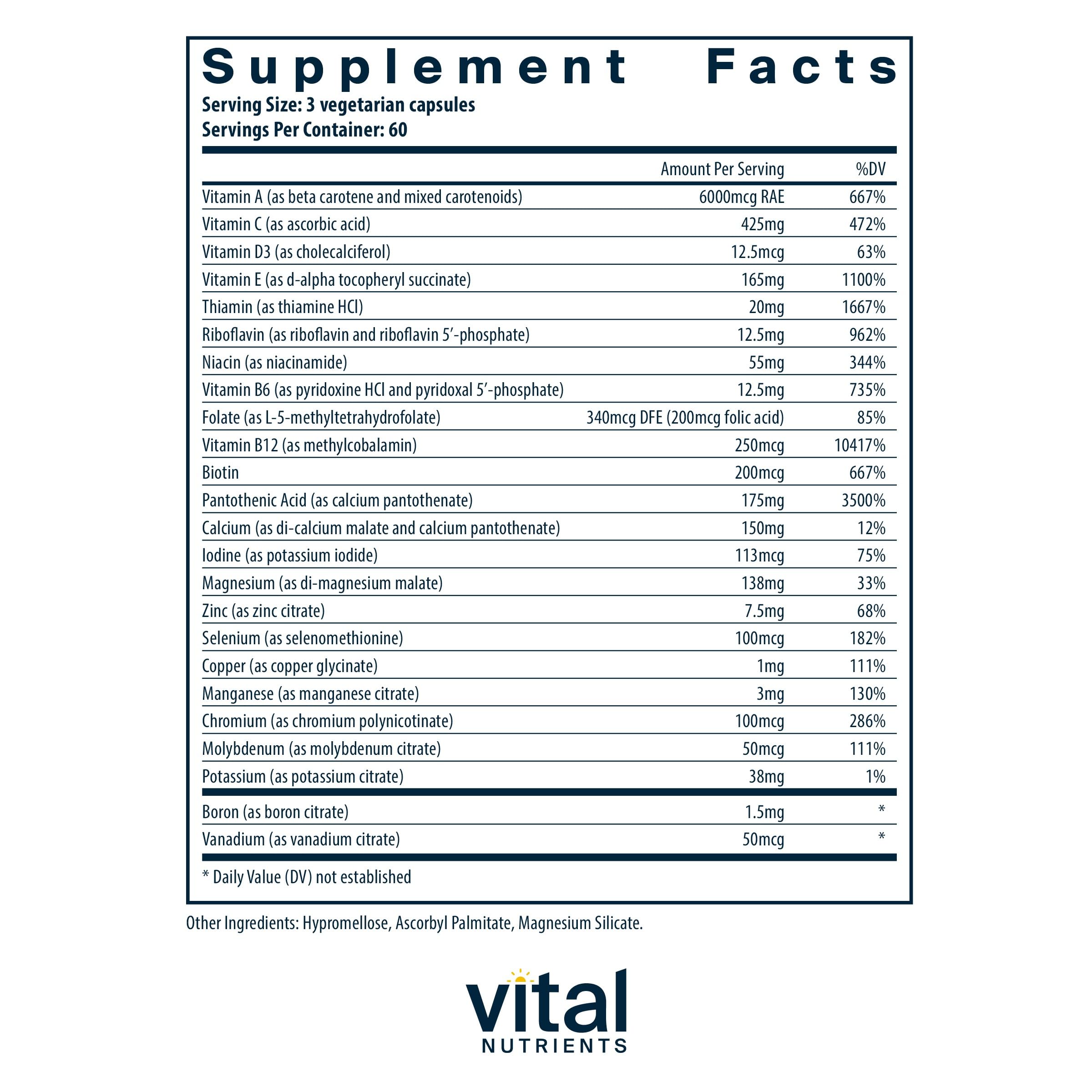 Iron and copper-free multivitamin for flexible daily wellness