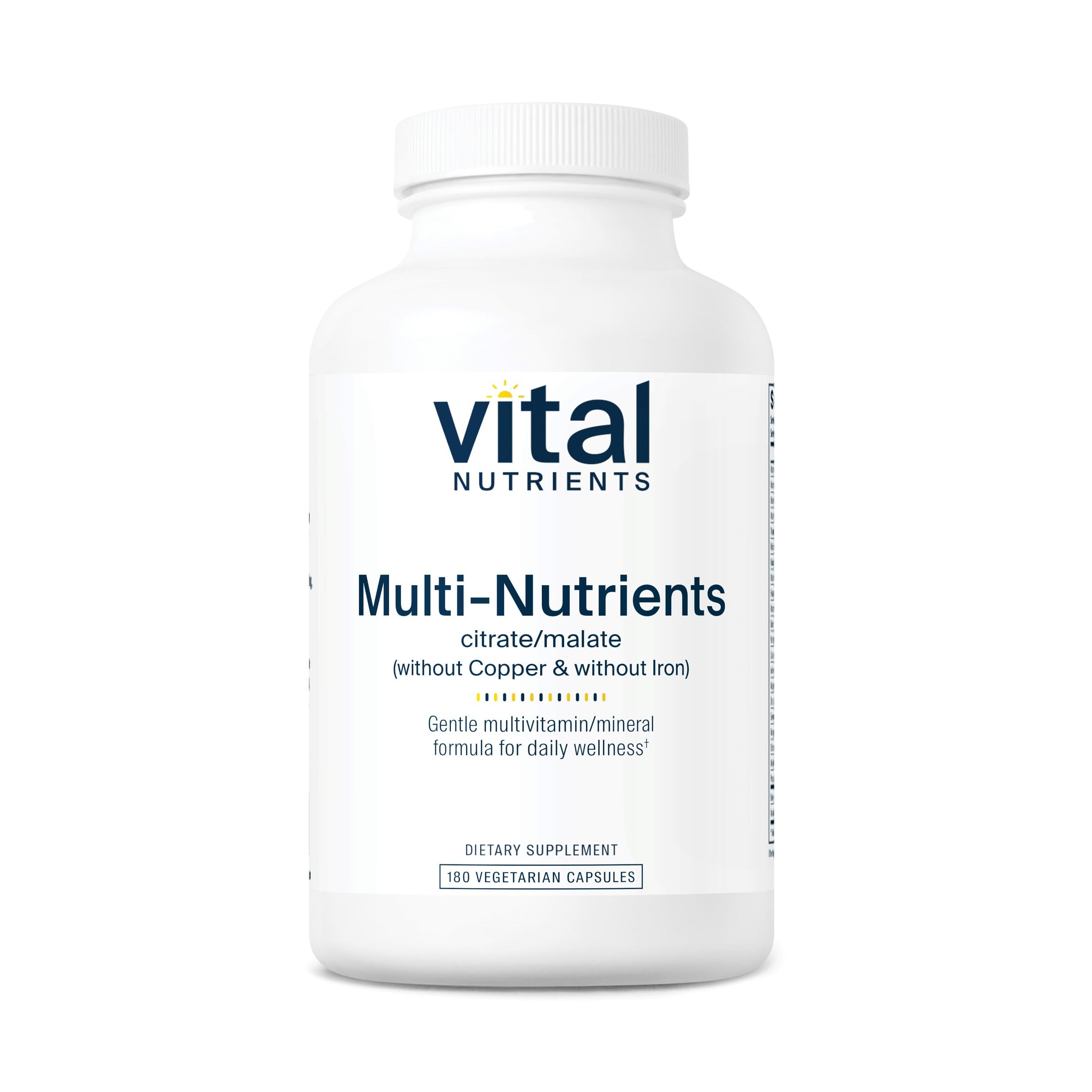 Bottle of Vital Nutrients Multi-Nutrients 3 Vegetarian Multivitamin with Citrate Malate