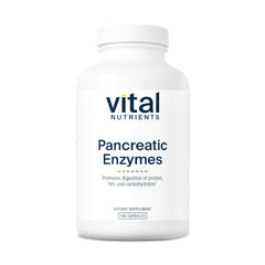 Front view of Vital Nutrients Pancreatic Enzymes 1000mg bottle