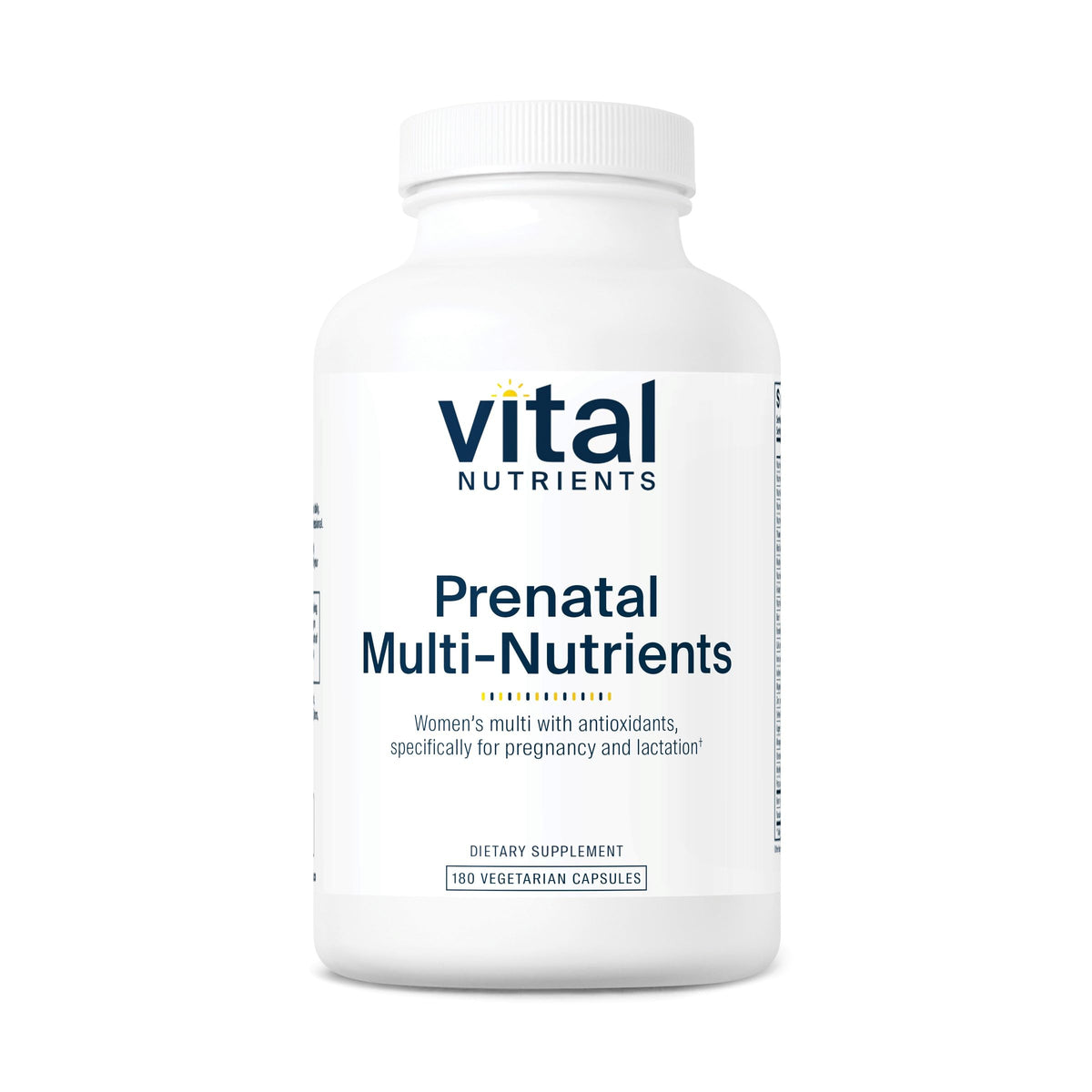 Bottle of Vital Nutrients PreNatal Multi-Nutrients 180 capsules