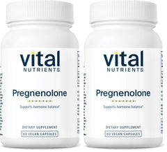Vital Nutrients Pregnenolone bottle with 60 vegetarian capsules, pack of 2