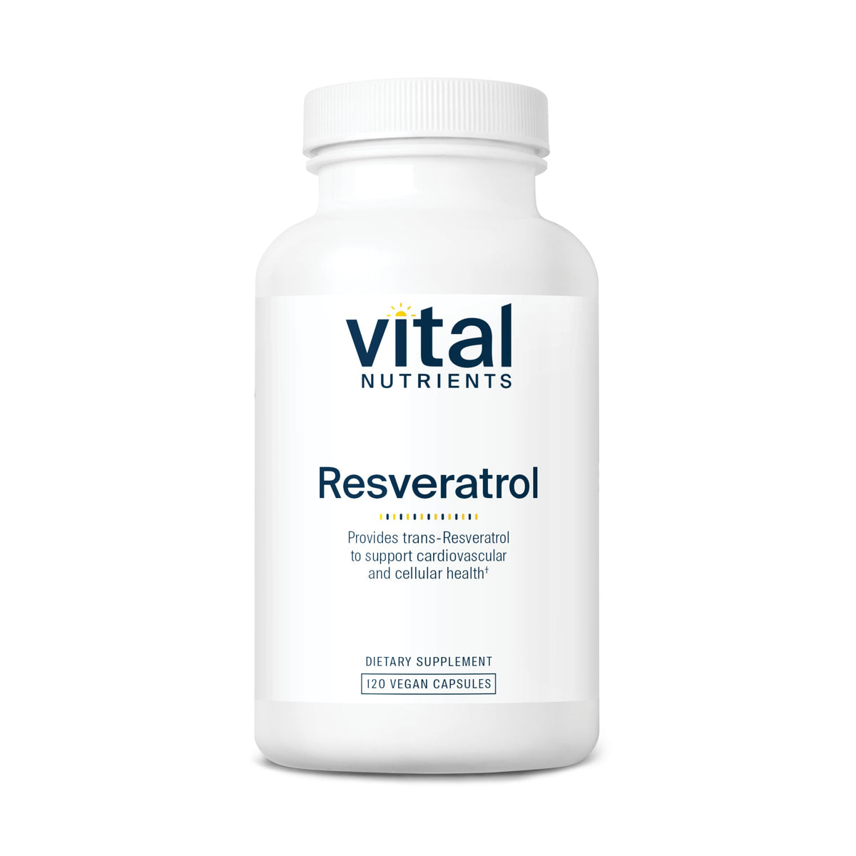 Vital Nutrients Resveratrol bottle with 120 capsules