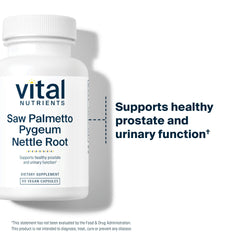 Close-up of Vital Nutrients label for vegan prostate support