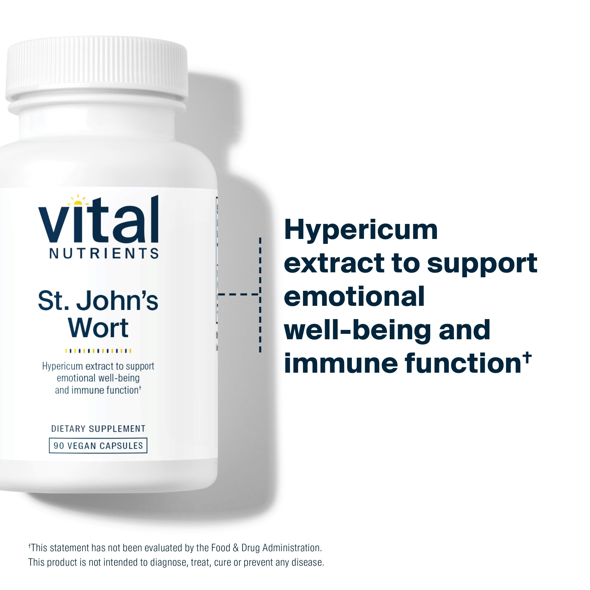 Product shot of Vital Nutrients St John's Wort 600mg – 90 capsules