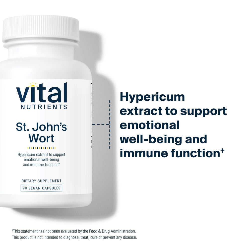 Product shot of Vital Nutrients St John's Wort 600mg – 90 capsules