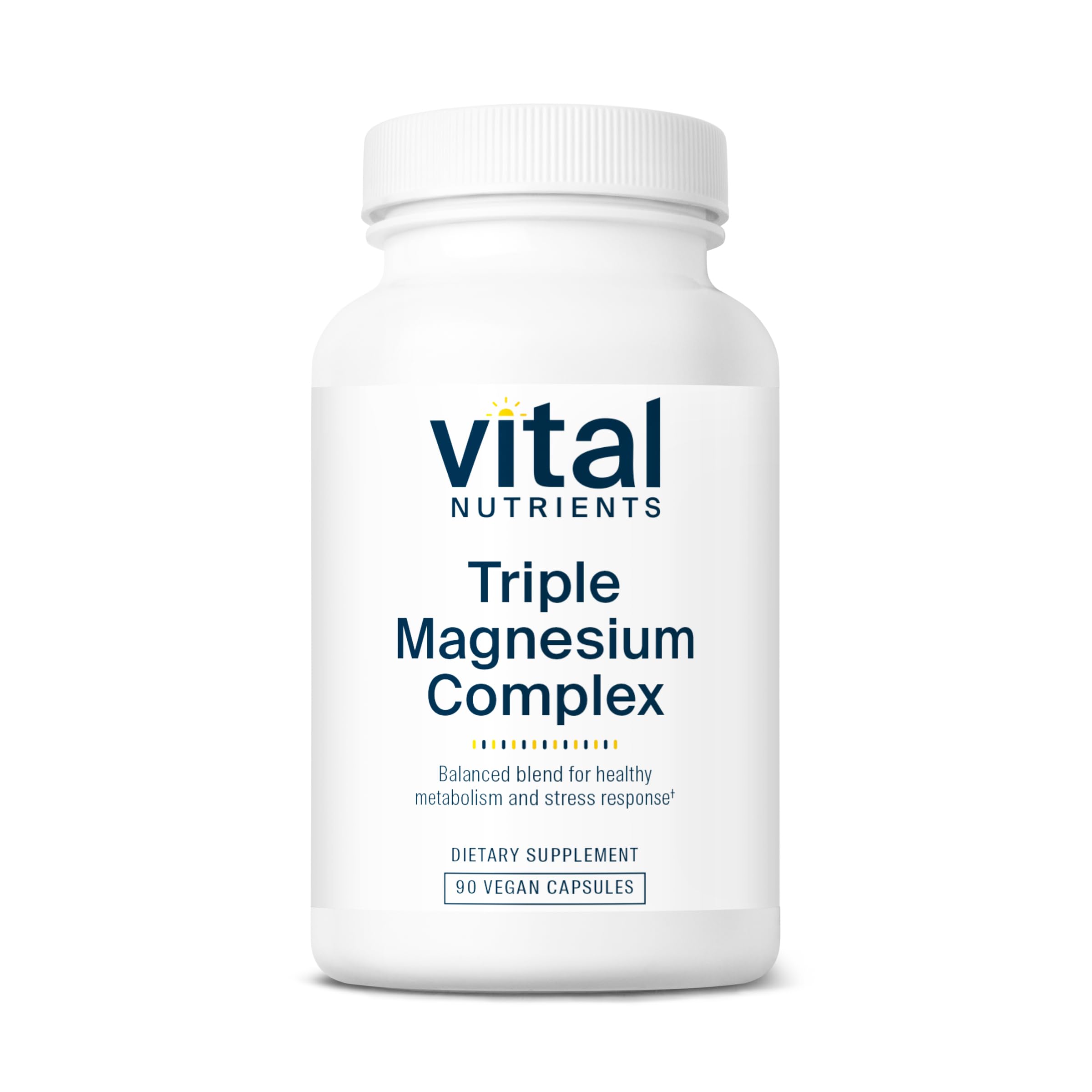 Vital Nutrients Triple Magnesium Complex bottle with 90 vegan capsules