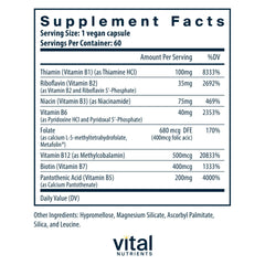 Side view of Vital Nutrients Vitamin B-Complex bottle