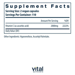 High-dose 1000mg Vitamin C (ascorbic acid) supplement bottle