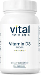Vital Nutrients Vitamin D 5000 IU D3 supplement label