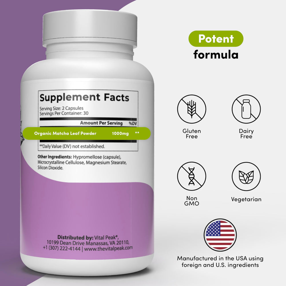 Back view showing supplement facts