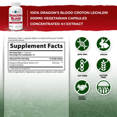 Dragon's Blood resin extract capsules, 500 mg each