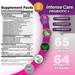 Capsule bottle highlighting 65B CFU and 64 strains