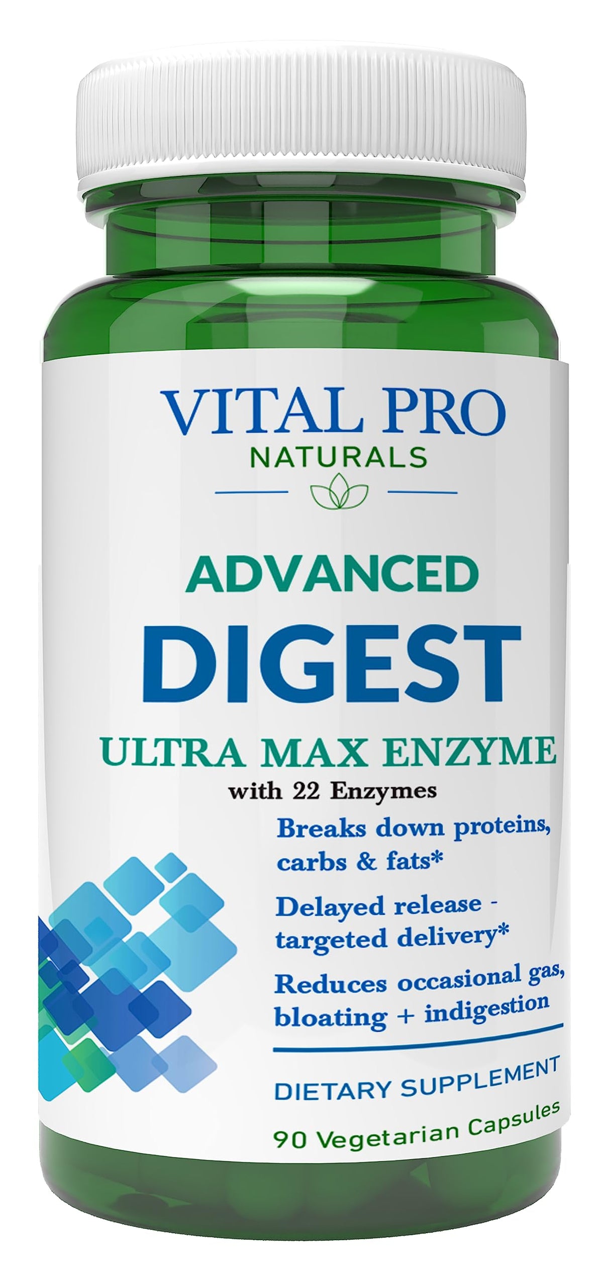 Vital Pro Naturals Advanced Digestive Enzymes bottle with 90 capsules