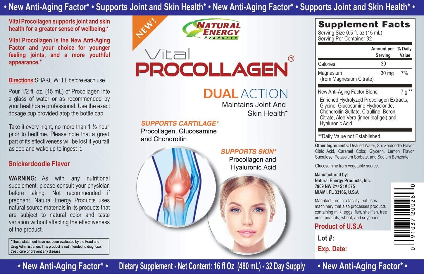Step 2 nightly usage instruction for Vital Procollagen