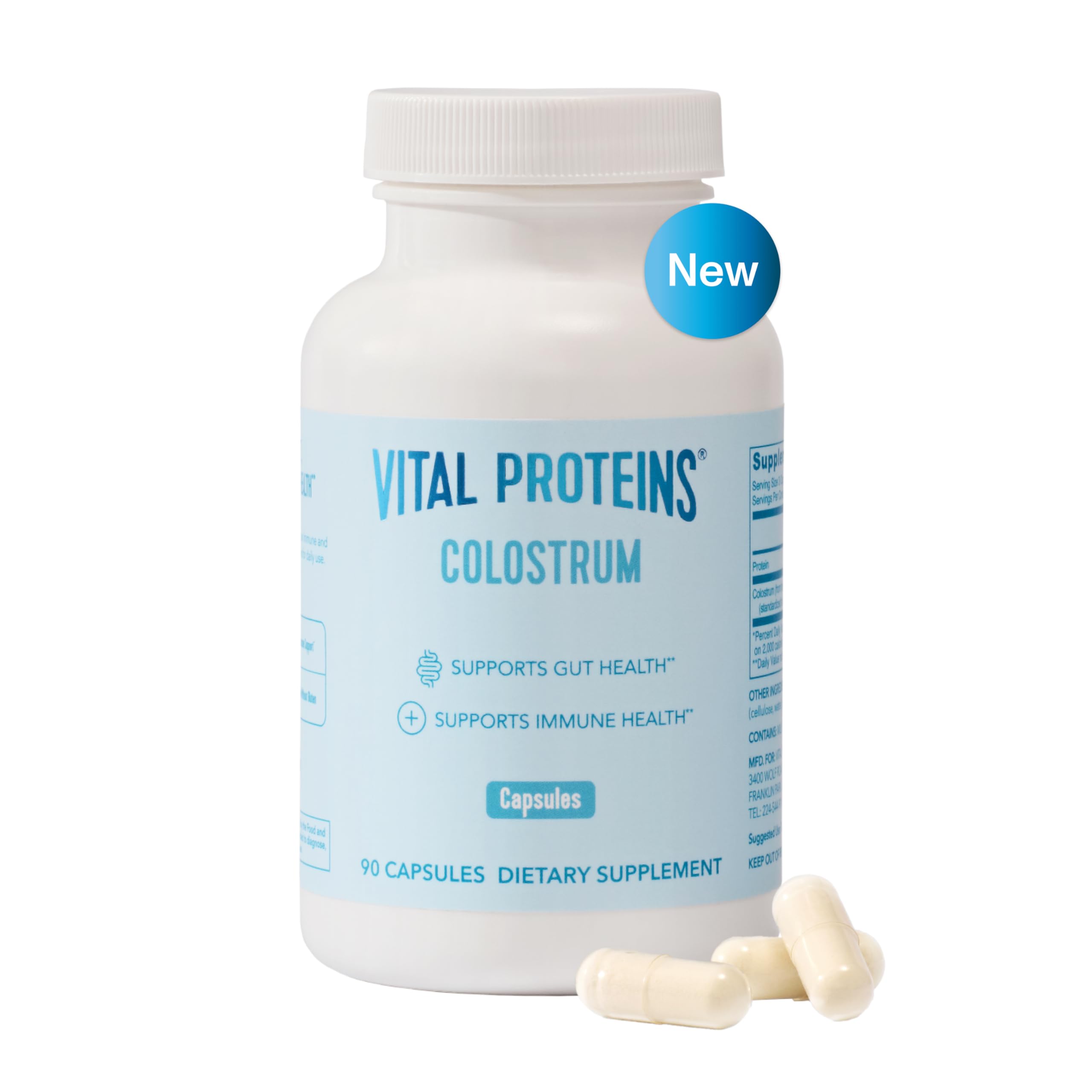 Bottle of Vital Proteins Bovine Colostrum Capsules – 90 count
