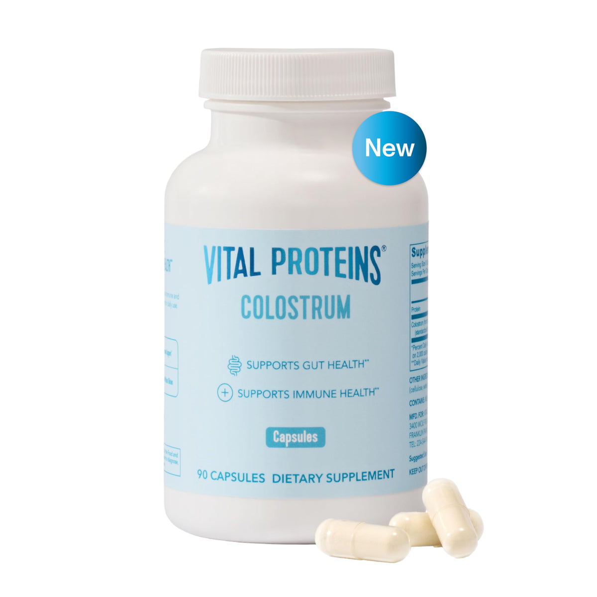 Bottle of Vital Proteins Bovine Colostrum Capsules – 90 count