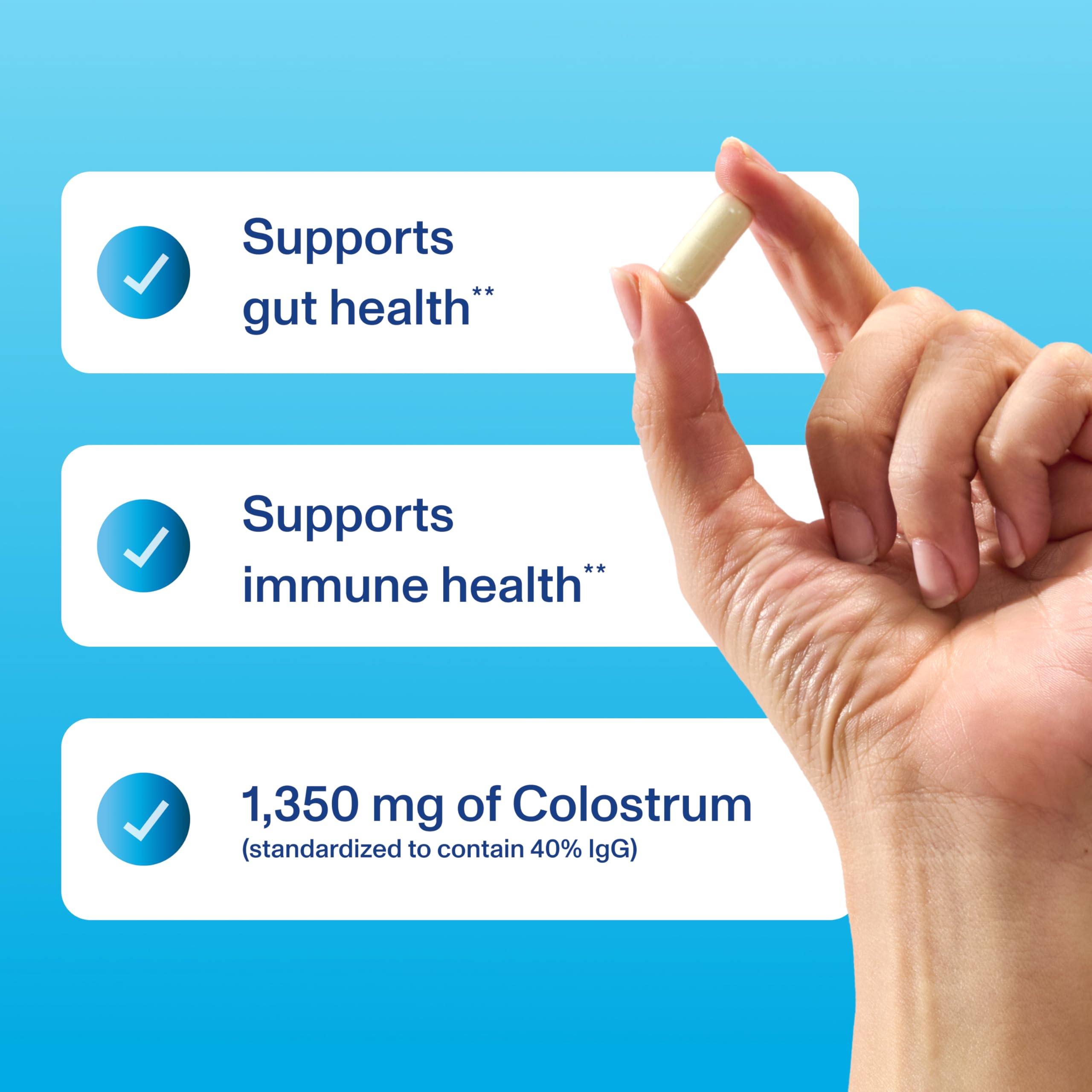 Close-up of Vital Proteins Bovine Colostrum Capsules
