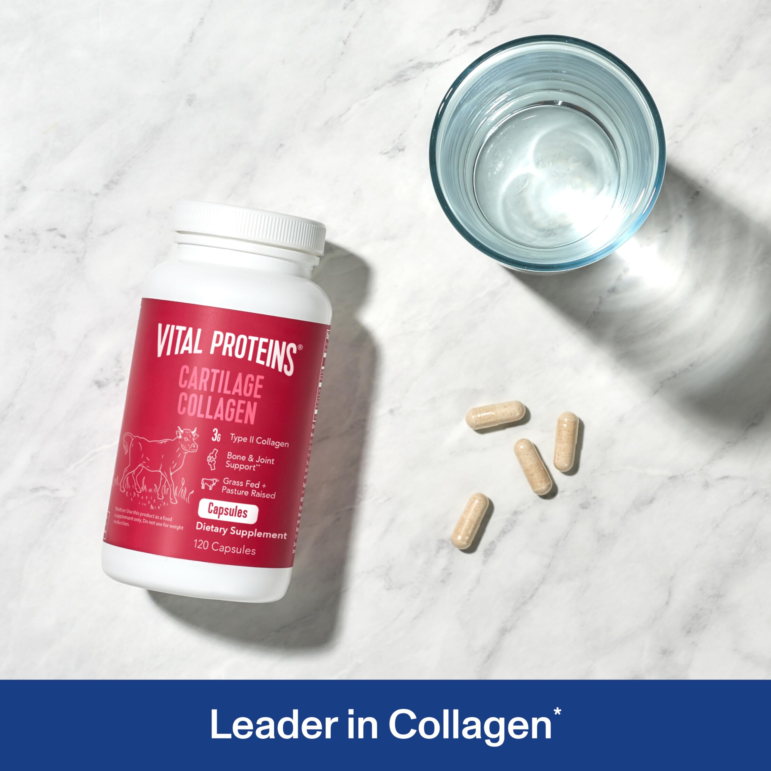 Close-up of Vital Proteins Cartilage Collagen capsules