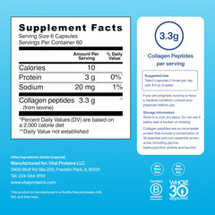 Vital Proteins collagen capsules nutrition label
