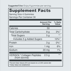Grape flavored collagen gummies ingredients and nutrition
