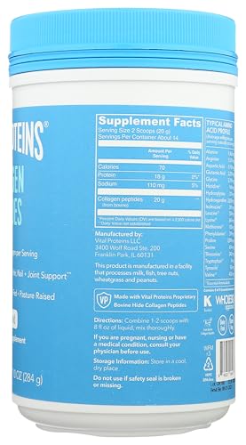 Side view of the 10 oz Vital Proteins collagen tub