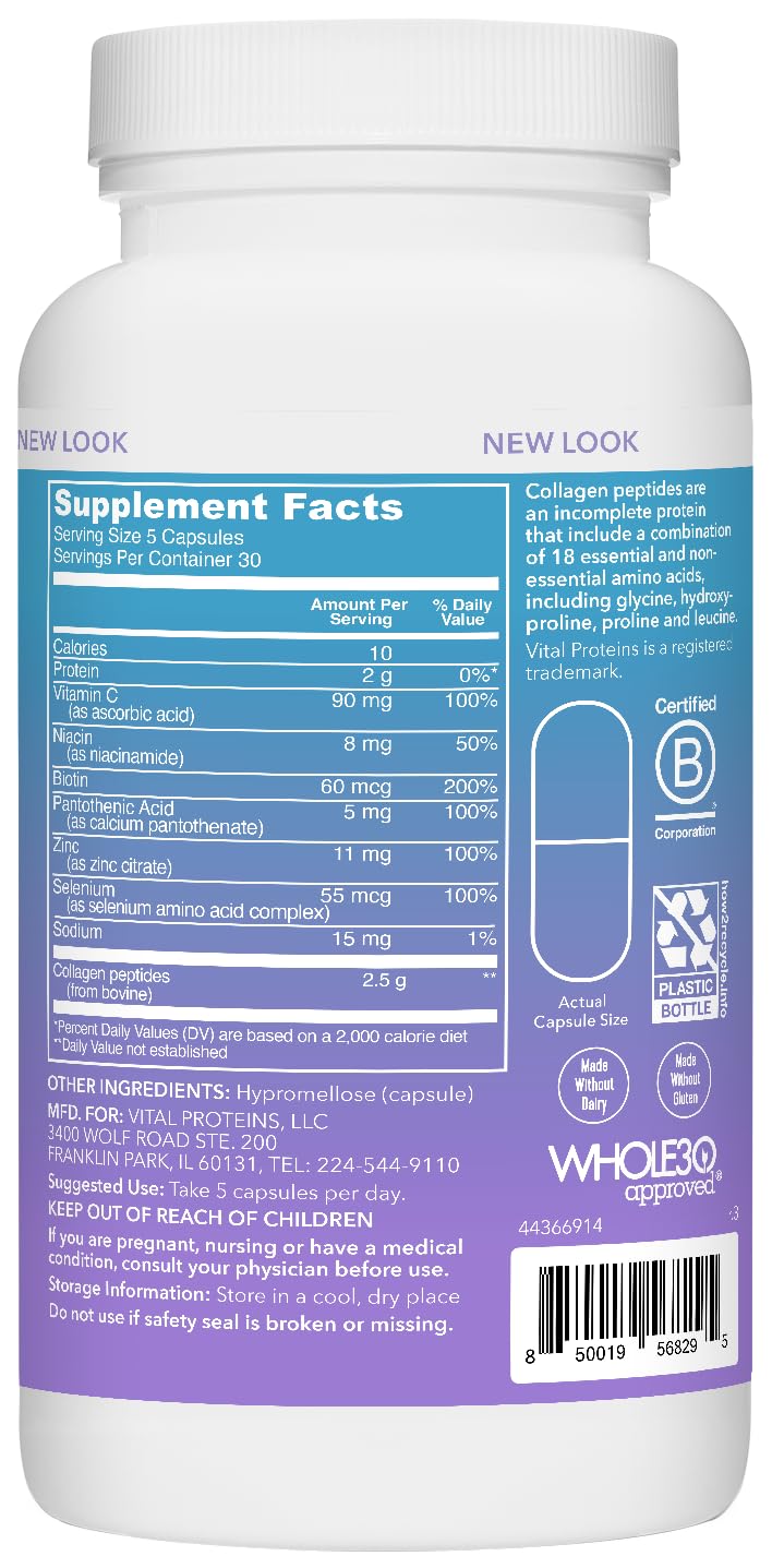 Nutrition facts and serving information for 30 servings