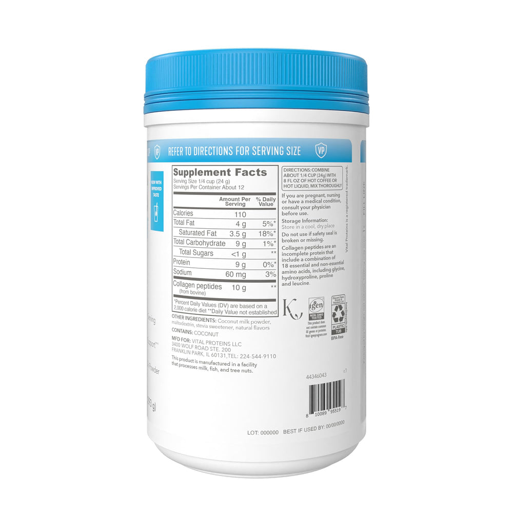 Dairy-free and gluten-free collagen creamer details