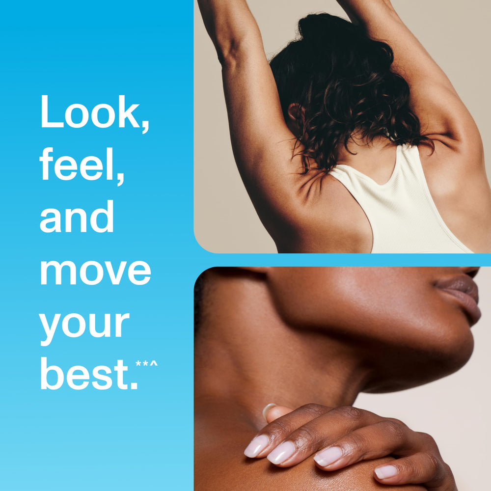 Illustration of hair, skin and nails benefits from collagen