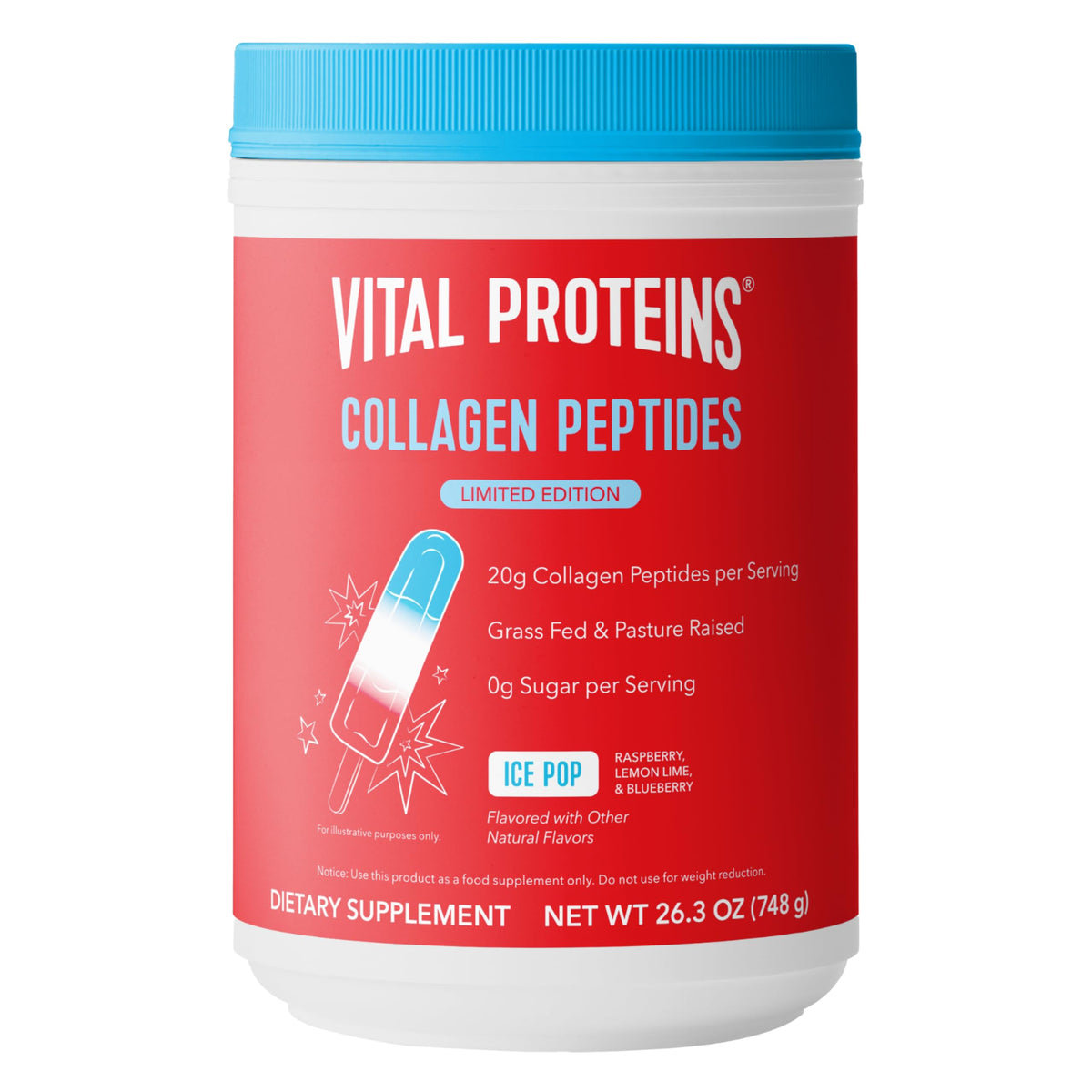 Vital Proteins Collagen Peptides Ice Pop flavor container – front view