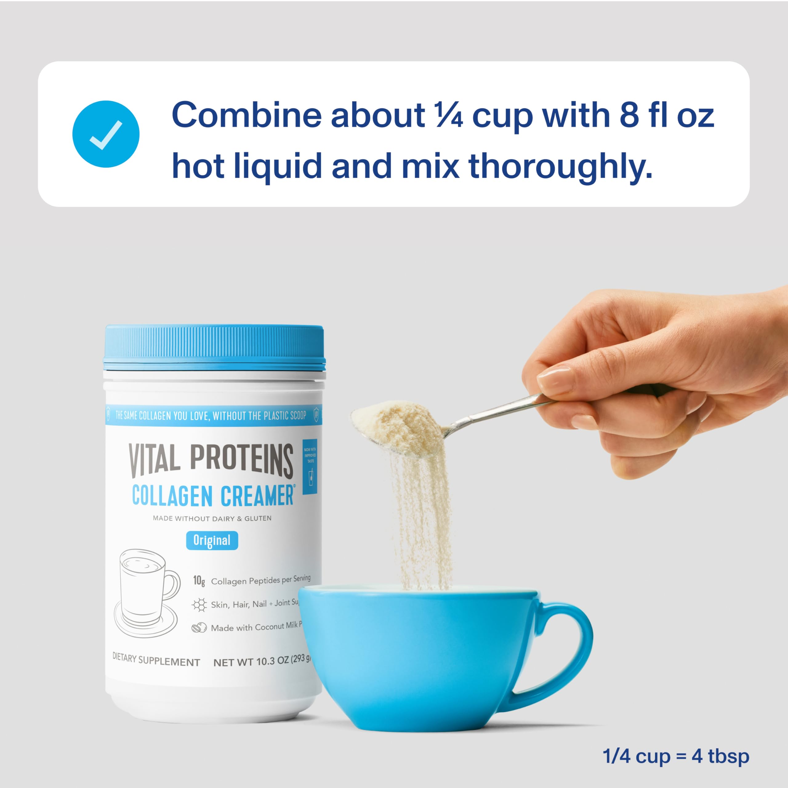 Collagen peptides powder jar for Vital Proteins