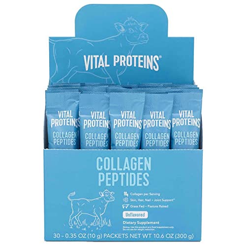 Vital Proteins Collagen Peptides Travel Packs box with 30 unflavored sachets, 10g each