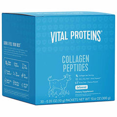 Close-up of travel pack sachet for collagen peptides