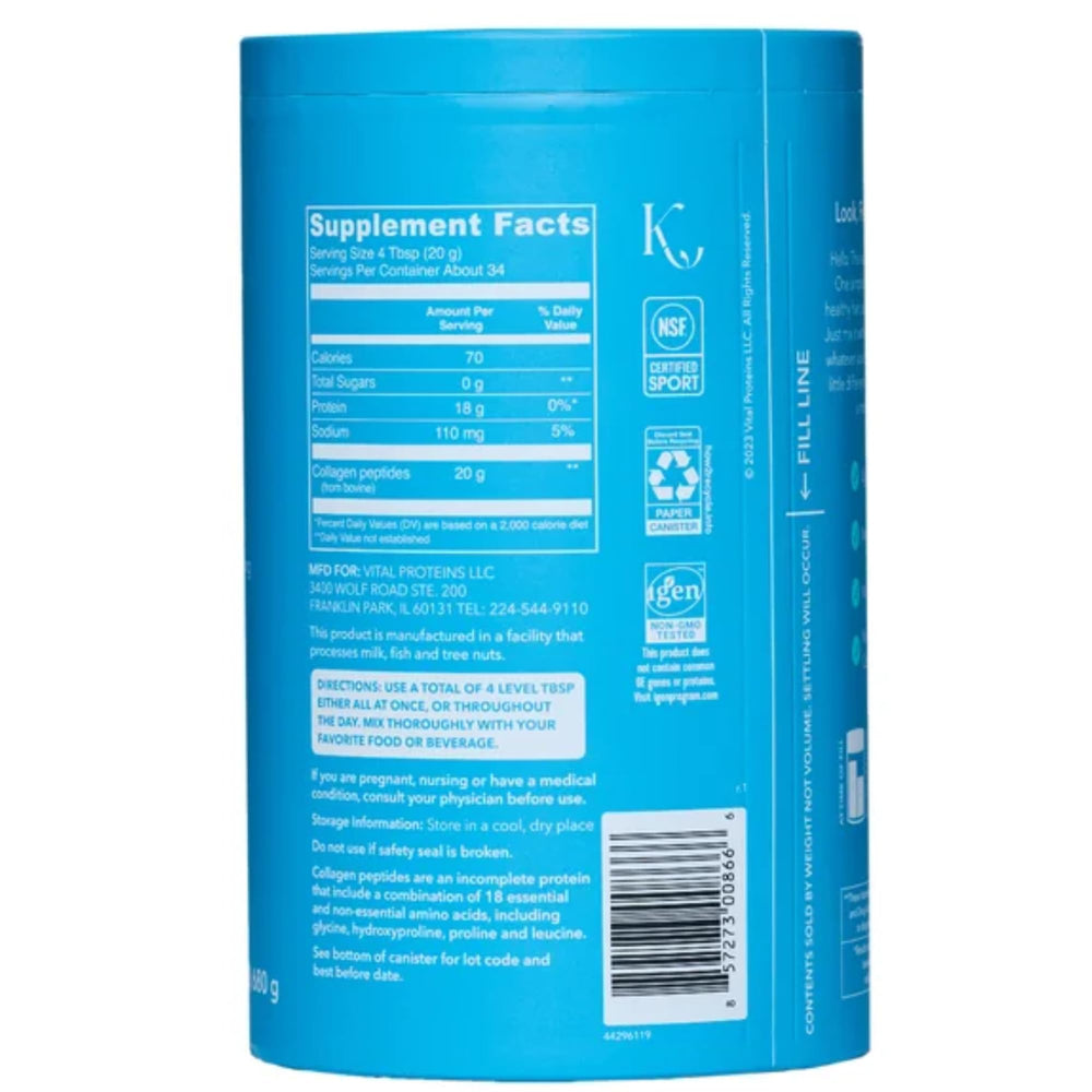 Measuring scoop with Vital Proteins Collagen Peptides Unflavored 24 oz