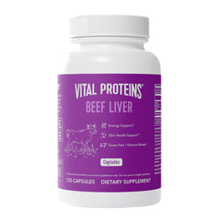 Vital Proteins Grass-Fed Beef Liver Capsules bottle, 120-count, 750 mg per serving